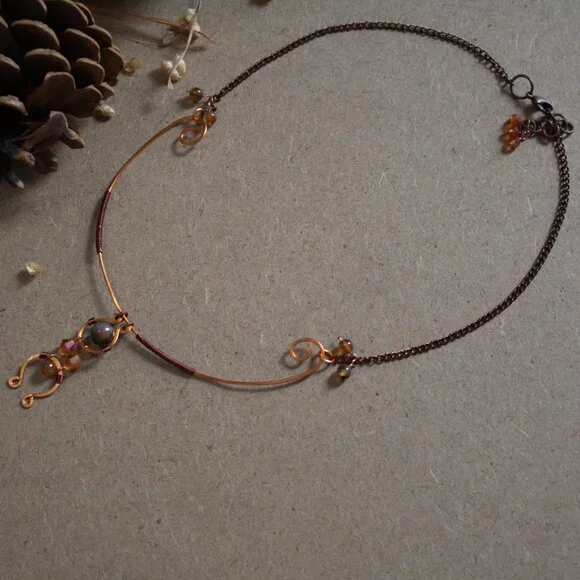 Copper Wire Rustic Necklace - Picture 2 of 5